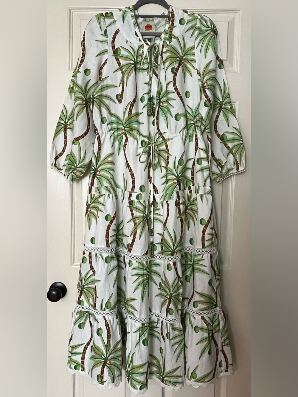 Farm Rio Swinging Bold Palm Tropical Maxi Flowy Summer Dress